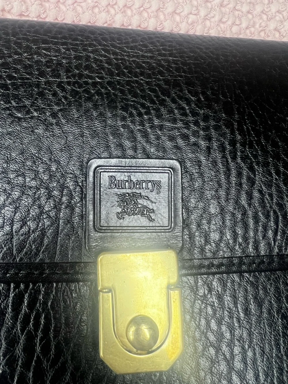 VINTAGE EXCUTIVE BURBERRYS BLACK LEATHER DOCUMENT/COMPUTER BAG